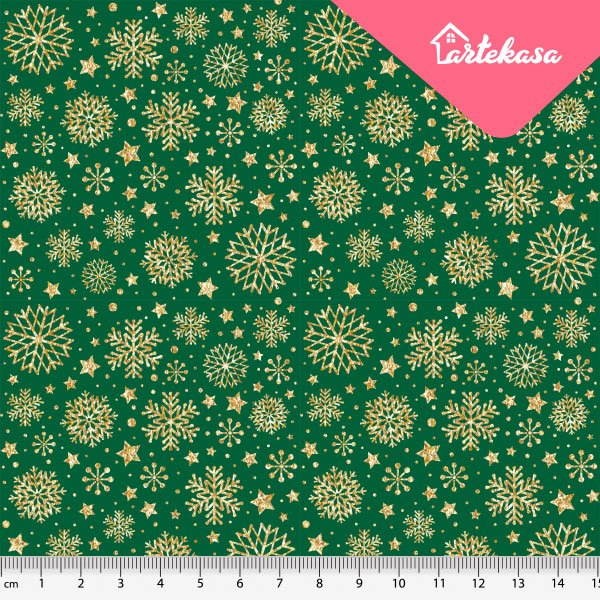 Tecido Tricoline Luxo Natal 25cm x 150cm Estilotex Xadrez 3061 Verde