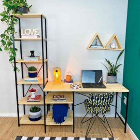 mesa para escritorio com prateleiras com estante 2