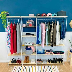 guarda roupas industrial closet modular natural e branco 1