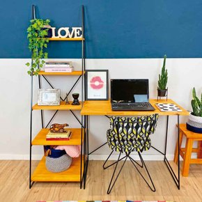 home office escada industrial carvalho e preto 2