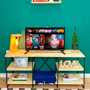 rack de tv industrial de ferro duo 1 20m natural e preto 5