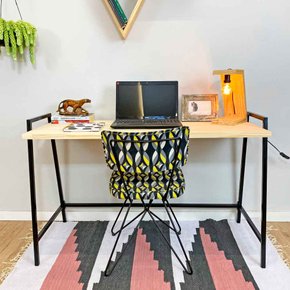 mesa para escritorio industrial steel 124 cm natural e preto 1
