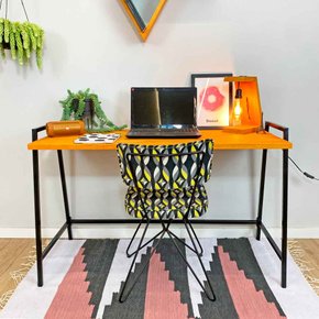 mesa para escritorio industrial steel 120 cm carvalho e preto 3