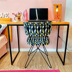 mesa para escritorio 96cm style industrial carvalho e preto 1