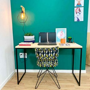 mesa para escritorio 120cm style industrial natural e preto 1