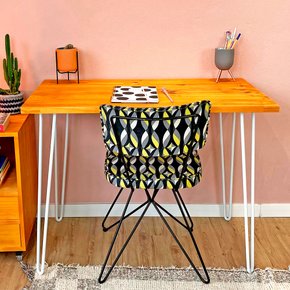 mesa para escritorio hairpin industrial carvalho e branco 5