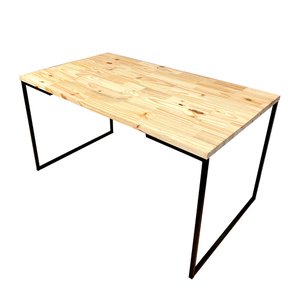 mesa de jantar 6 lugares style industrial natural e preto 5