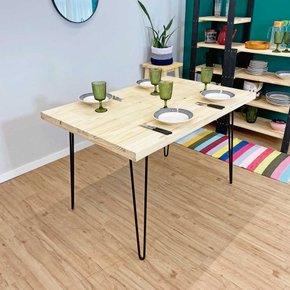 mesa de jantar 4 lugares industrial hairpin natural e preto 3