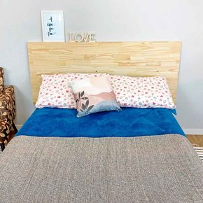 cabeceira para cama de casal em madeira pinus natural 5