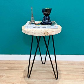 mesa lateral circular industrial hairpin natural e preto 1