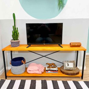 rack de tv style square carvalho e preto 7