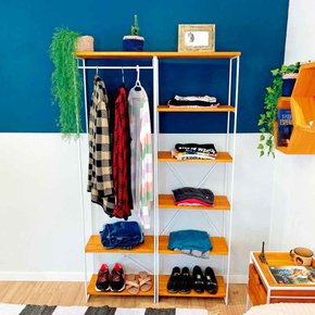 armario arara closet completo modular slim carvalho e branco 1