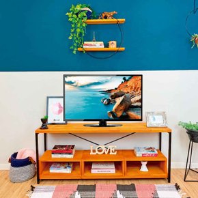 rack de tv style square 3 nichos uno carvalho e preto 1