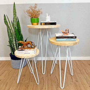 trio mesa de canto hairpin circular industrial natural e branco 1 web