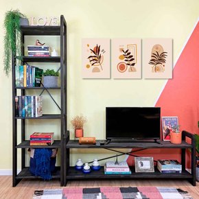 rack de tv de madeira pinus com estante 6 prateleiras linea tabaco web