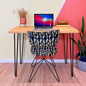 mesa para escritorio de ferro e madeira 96cm hairpin industrial nozes e preto 3 web