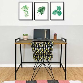 mesa para escritorio de ferro e madeira industrial steel 100cm tabaco e preto web
