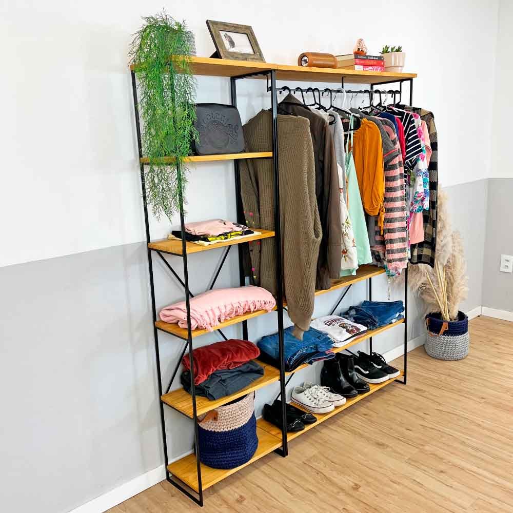 Armário Arara de Roupas Industrial Closet Completo Modular Ample de ...