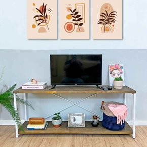 rack de tv industrial de ferro e madeira style square tabaco e branco 4 web