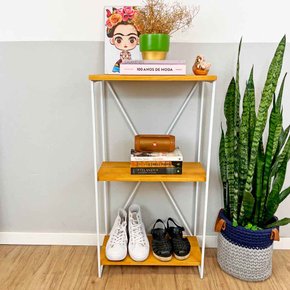 aparador industrial slim de ferro e madeira nozes e branco 2 web