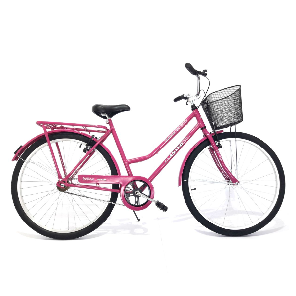 bicicleta aster classic v brake tradicional cesta aster bike shop rosa