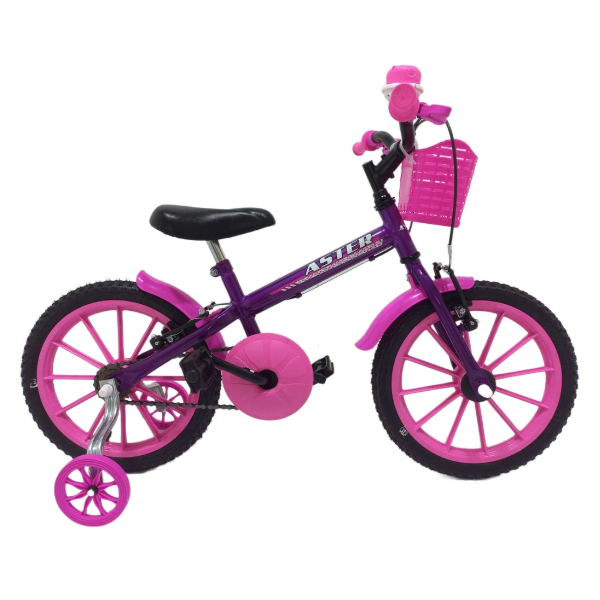 bicicleta aster galax infantil roxa feminina aro16 aster bike shop nova