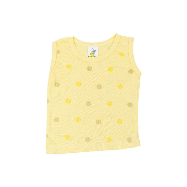 8655 Camiseta Bebê Regata Bolinha Amarela