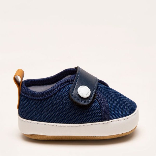 38776 Sapato com Velcro Fase 1 Masculino Infantil Azul Marinho 02