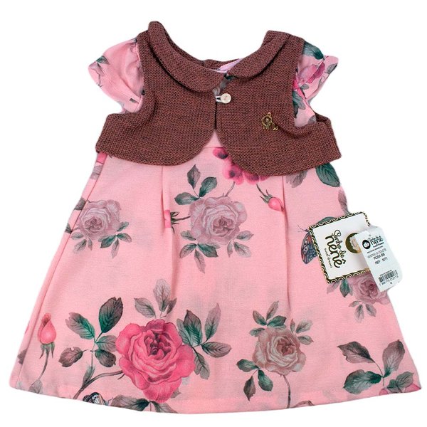18659 vestido florido rosa infantil feminino