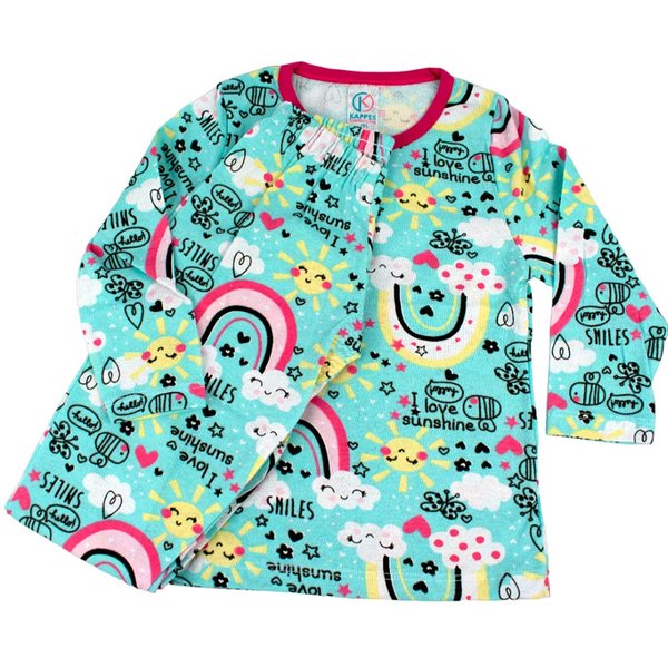 40591 pijama infantil manga longa e calca arco iris 2