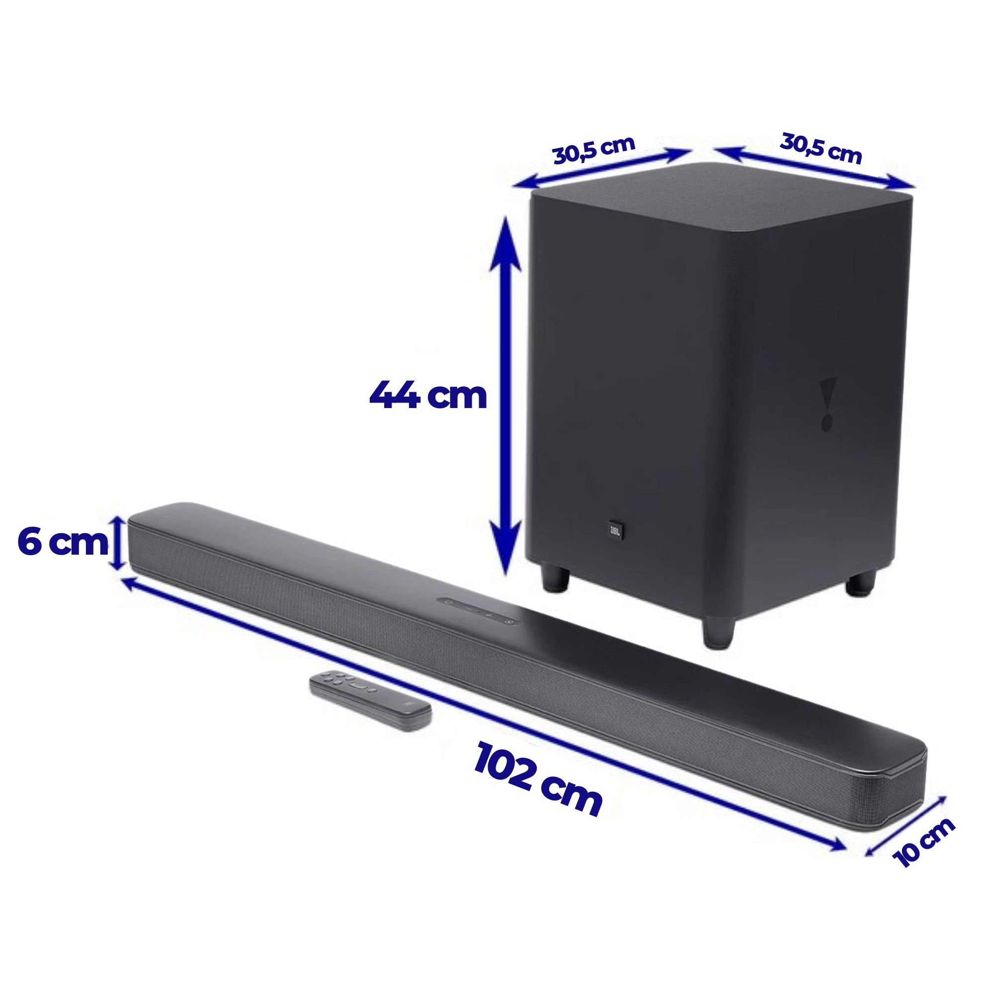 Soundbar JBL Bar 5.1 Surround com Sub Wireless 10 Bivolt
