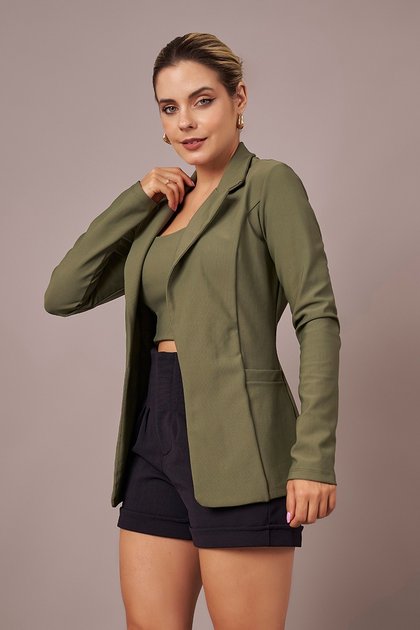 BLAZER CURTO FEMININO DE TWEED PATRICIA