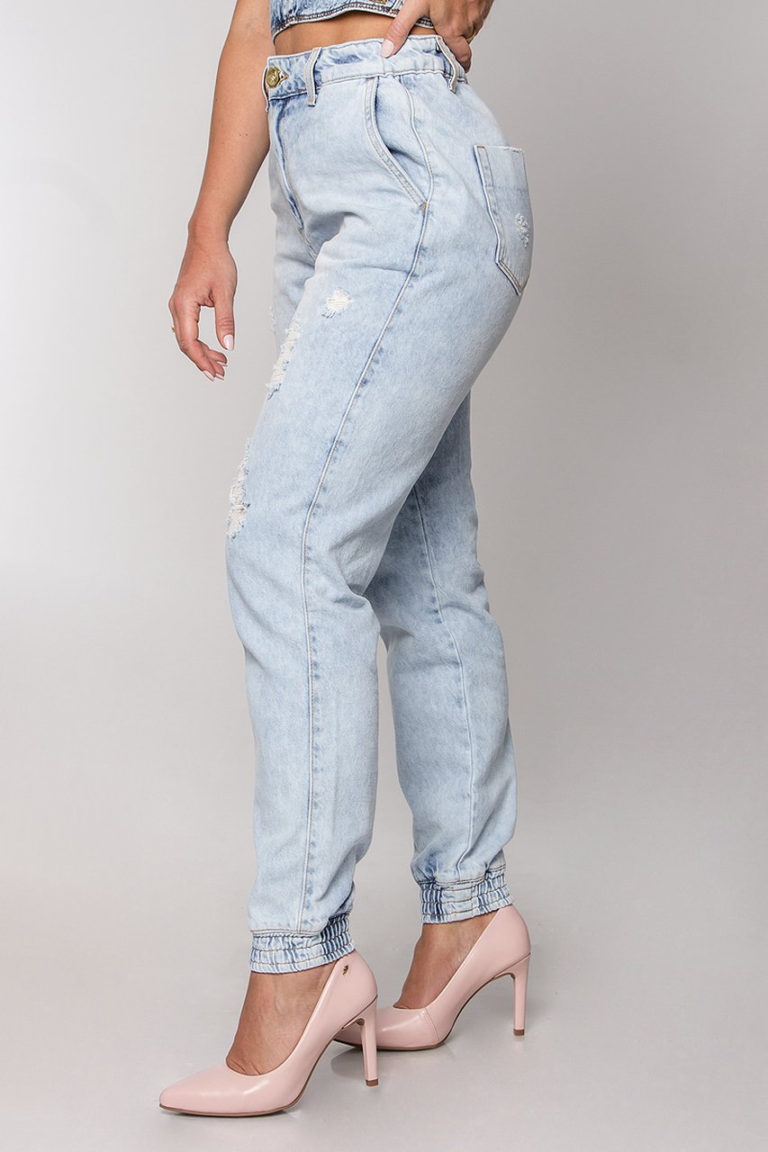 Calca jeans sales jogger feminina