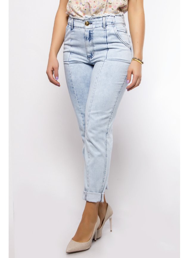 Calça Jeans ,Modelo Cos alto botão - Ouzzare - Calça Feminina