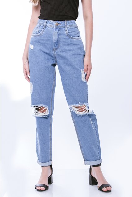 Calça Jeans Mom 1 botão Highclere Feminina Awe Jeans