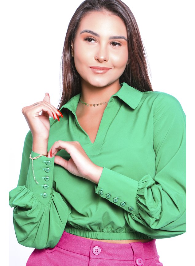 blusa cropped maria luiza verde feminina awe jeans 4