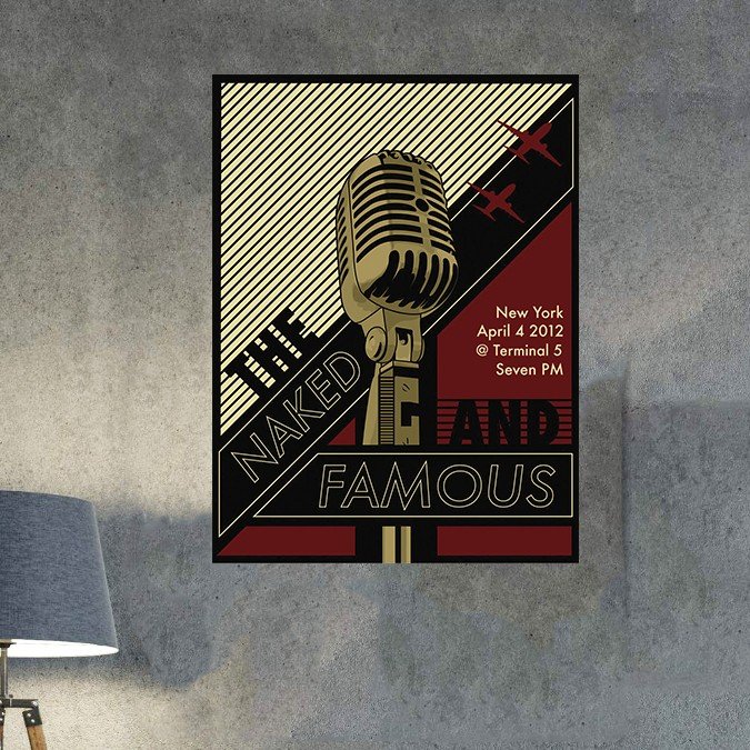 Placa Decorativa Microfone The Naked And Famous