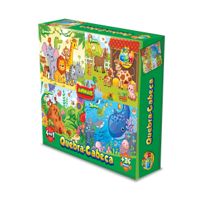 Jogo Quebra Cabeça Infantil Motos Kids 4 Em 1 Puzzle 400 Pçs