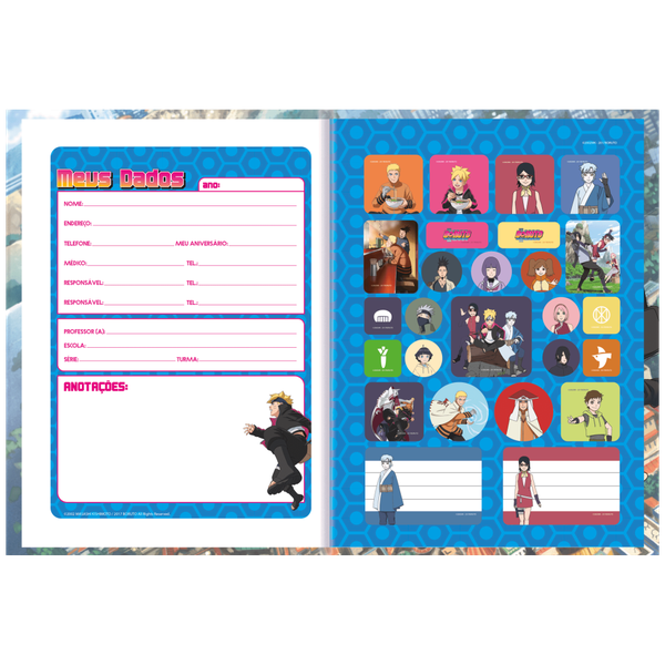 Caderno Boruto Filho Do Naruto Escolar 160 Folhas 10 Matéria