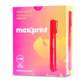 marcador permanente maxprint vermelho