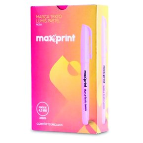 caneta marca texto maxprint rosa pastel
