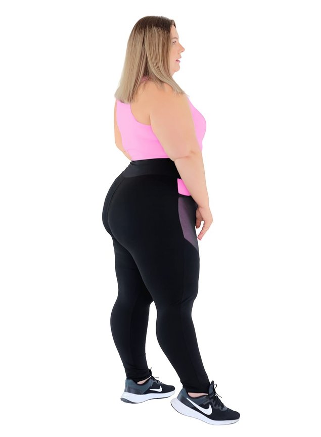 Calça Legging Lidi Plus Size Preta BN FITNESS