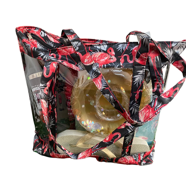Flamingo bolsa de armazenamento para viagem, transparente, fecho com zíper,  impermeável, roupas íntimas para closet, saco de classificação