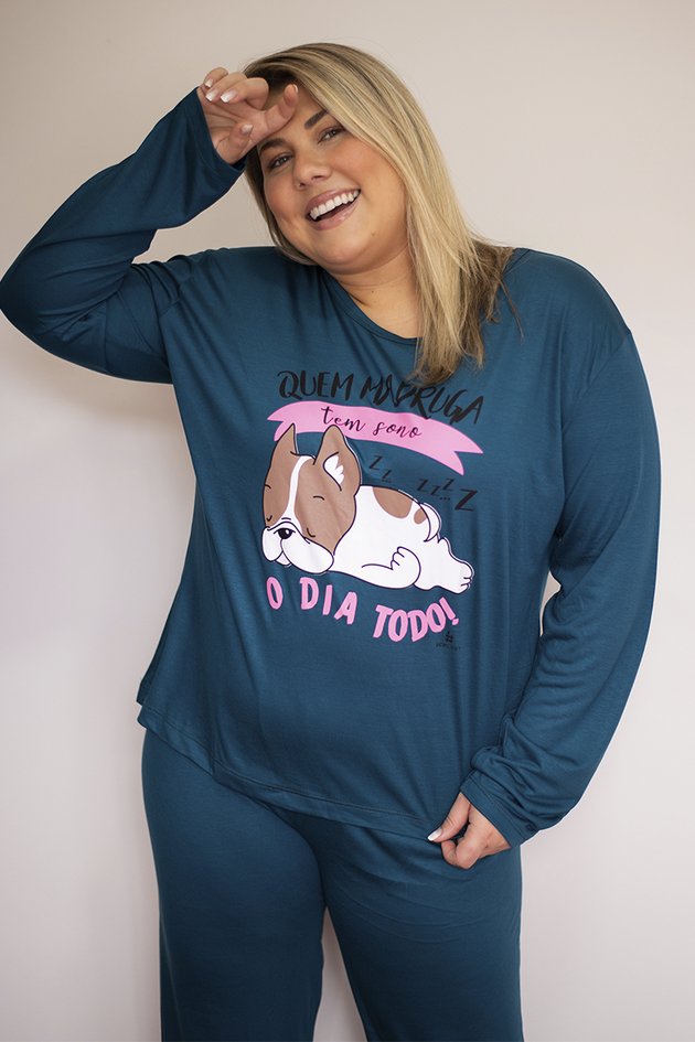 Pijama Plus Size Quentinho de Inverno Feminino Fleece - Danka