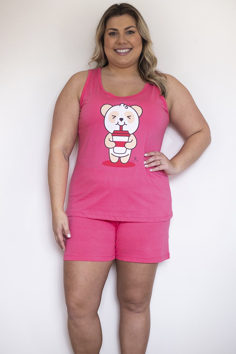 Pijama Verão Feminino Plus Size De Algodão Beblast