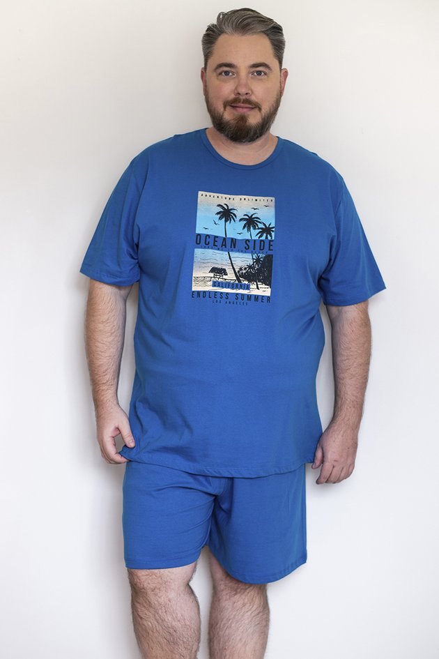 Pijama Verão Masculino Plus Size De Algodão