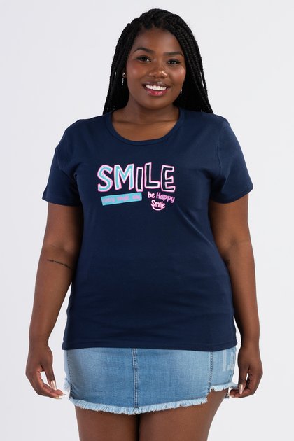 Camiseta Feminina Plus Size De Algodão Seja O Seu Padrão De Beleza