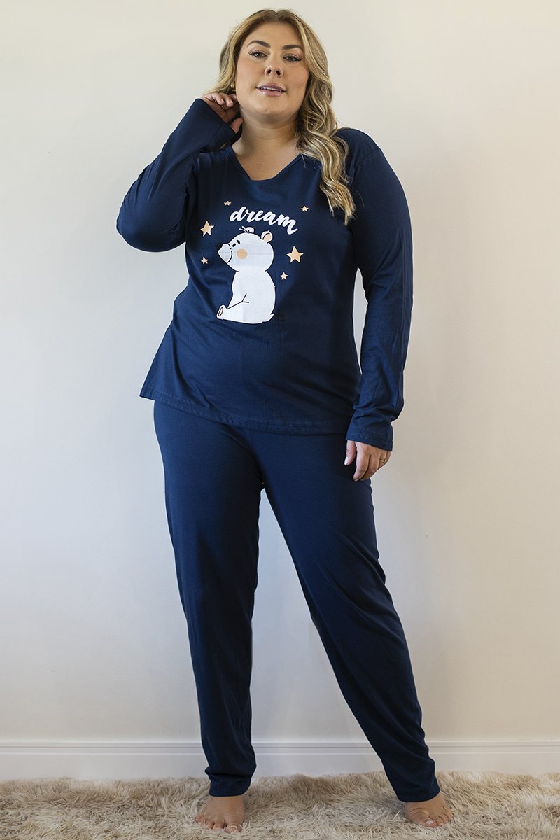 Pijama inverno cheap plus size