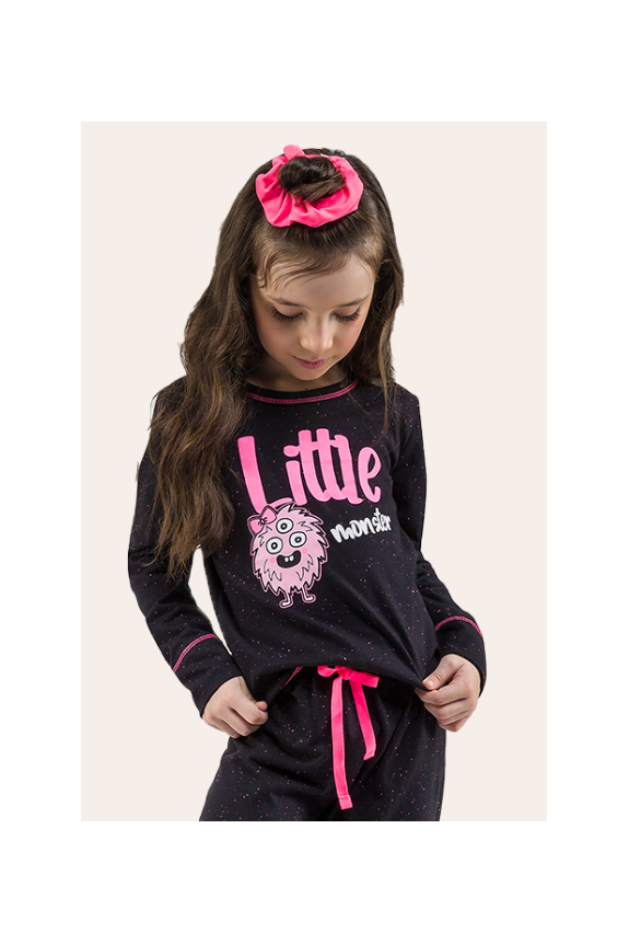 04 pijama infantil feminino malha botone bela notte