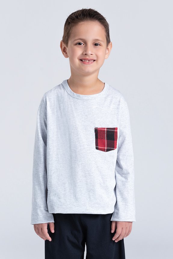 06 pijama masculino juvenil manga longa bela notte mescla